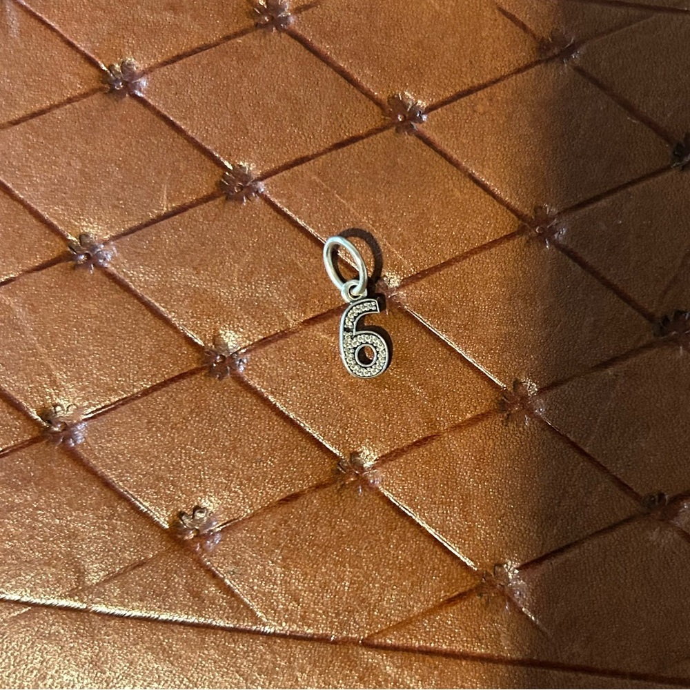 RETIRED Pandora Sparkling Number Dangle Charm